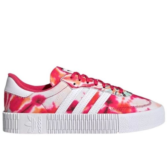 ADIDAS SAMBAROSE Platform Sneakers 6 Casual Shoe GX2893 Tie Dye Power Pink White - Picture 2 of 10